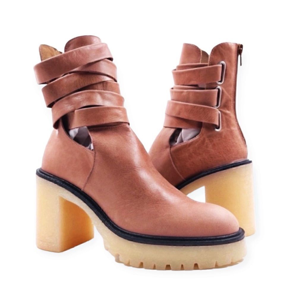 NEW Free People Jesse Cutout Platform Boot Womens Size 41 English Tan - Picture 2 of 6